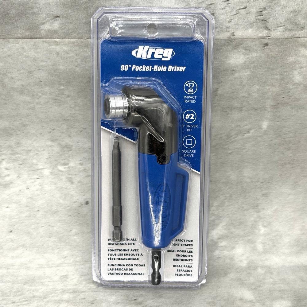 Kreg 90-Degree Pocket Hole Driver Drill Attachment with 3 in. Square Drive Bit
